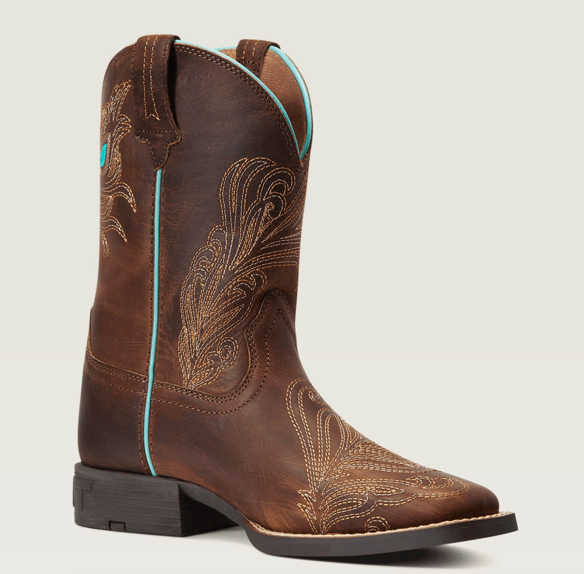 Comfortable Movement Durable Build Ariat Children's/Youth Bright Eyes II Brown Square Toe Western Cowboy Boot 10040257