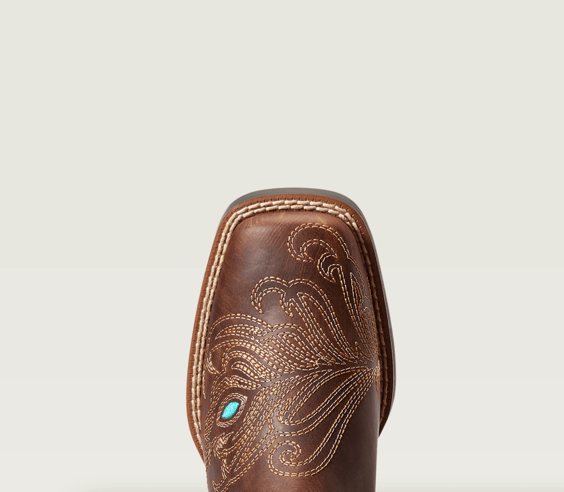 Ariat Children's/Youth Bright Eyes II Brown Square Toe Western Cowboy Boot 10040257 No Pressure Brogue Detail