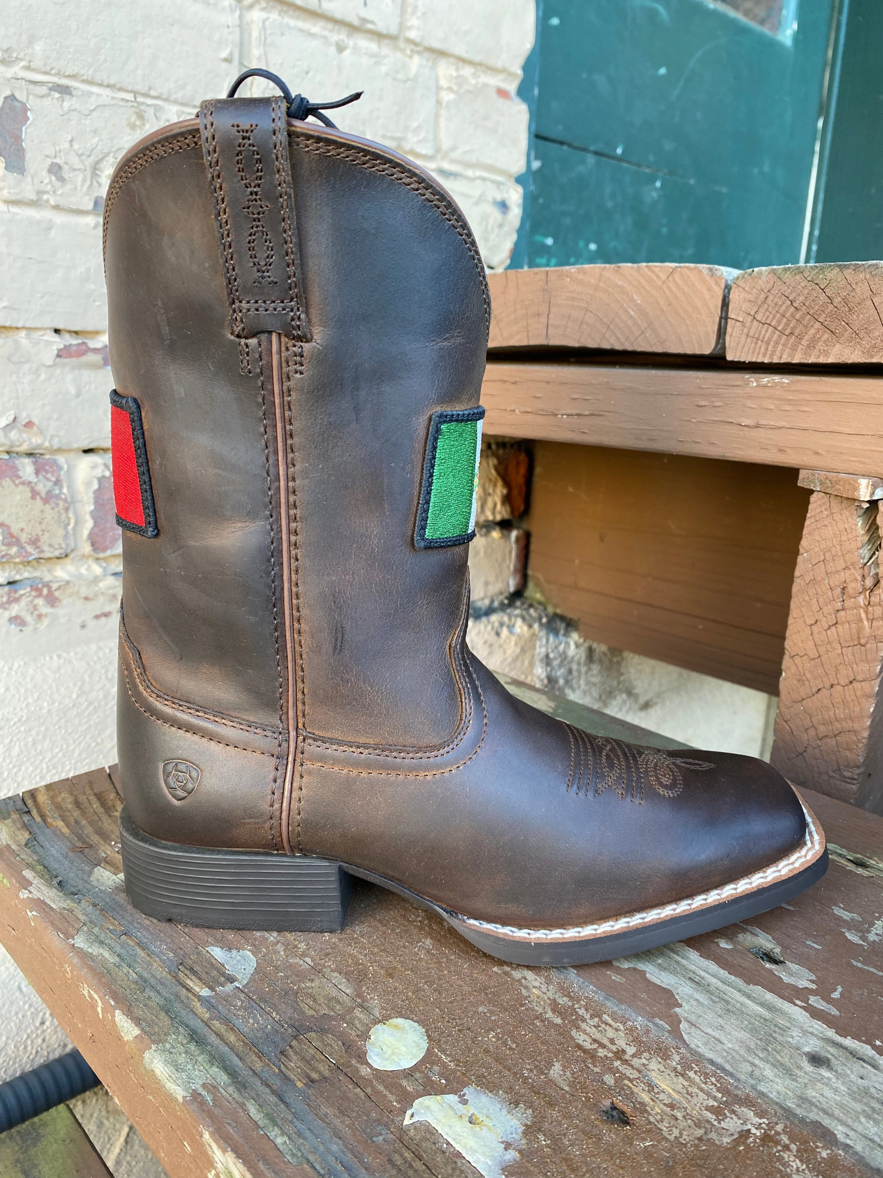 All Day Wear Ariat Children's/Youth Orgullo Mexicano II Square Toe Mexican Flag Cowboy Boots 10039908