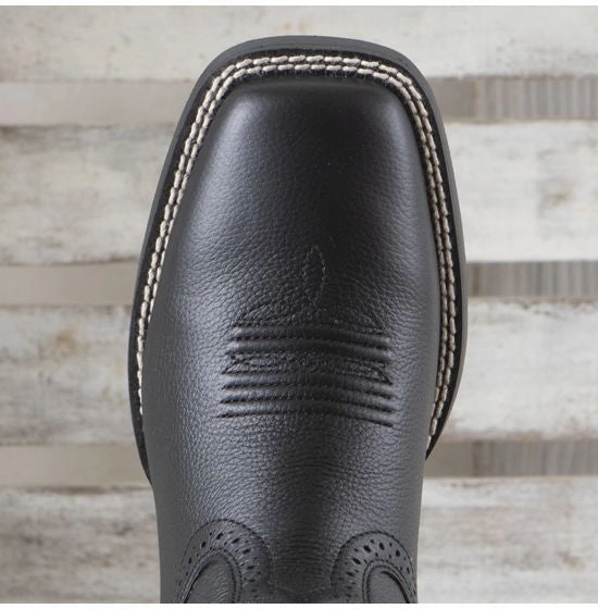 Ariat Children's/Youth Tycoon Black Leather Square Toe Cowboy Boots 10029627 Warm Interior