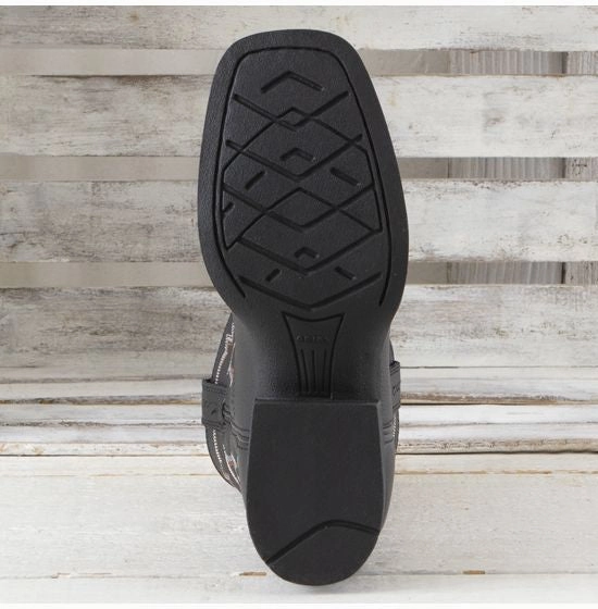 Ariat Children's/Youth Tycoon Black Leather Square Toe Cowboy Boots 10029627 Urban Commute