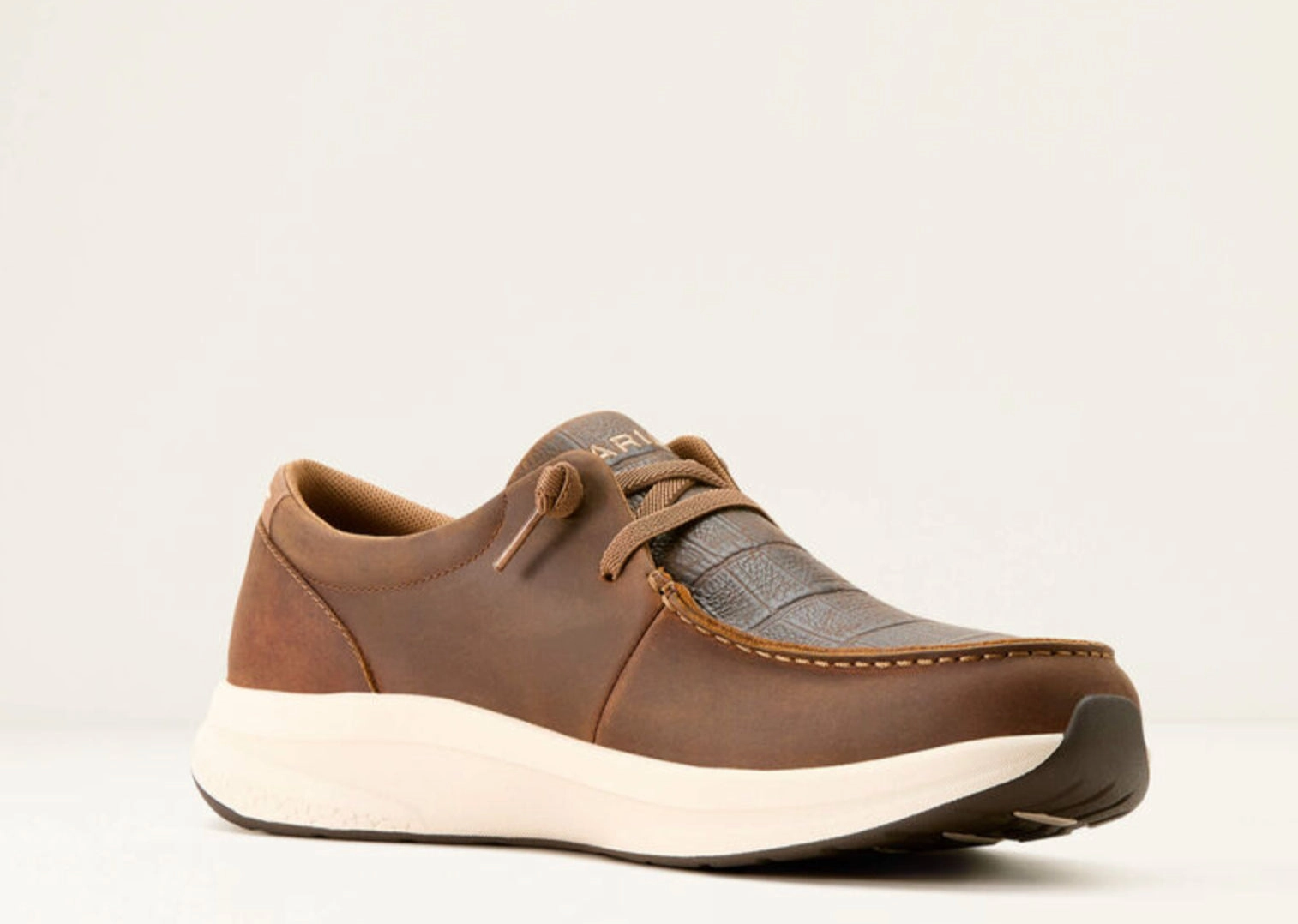 Ariat Men's Distressed Brown & Dark Tan Crocodile Print Buckeye Casual Shoe 10053759 Relaxed Design