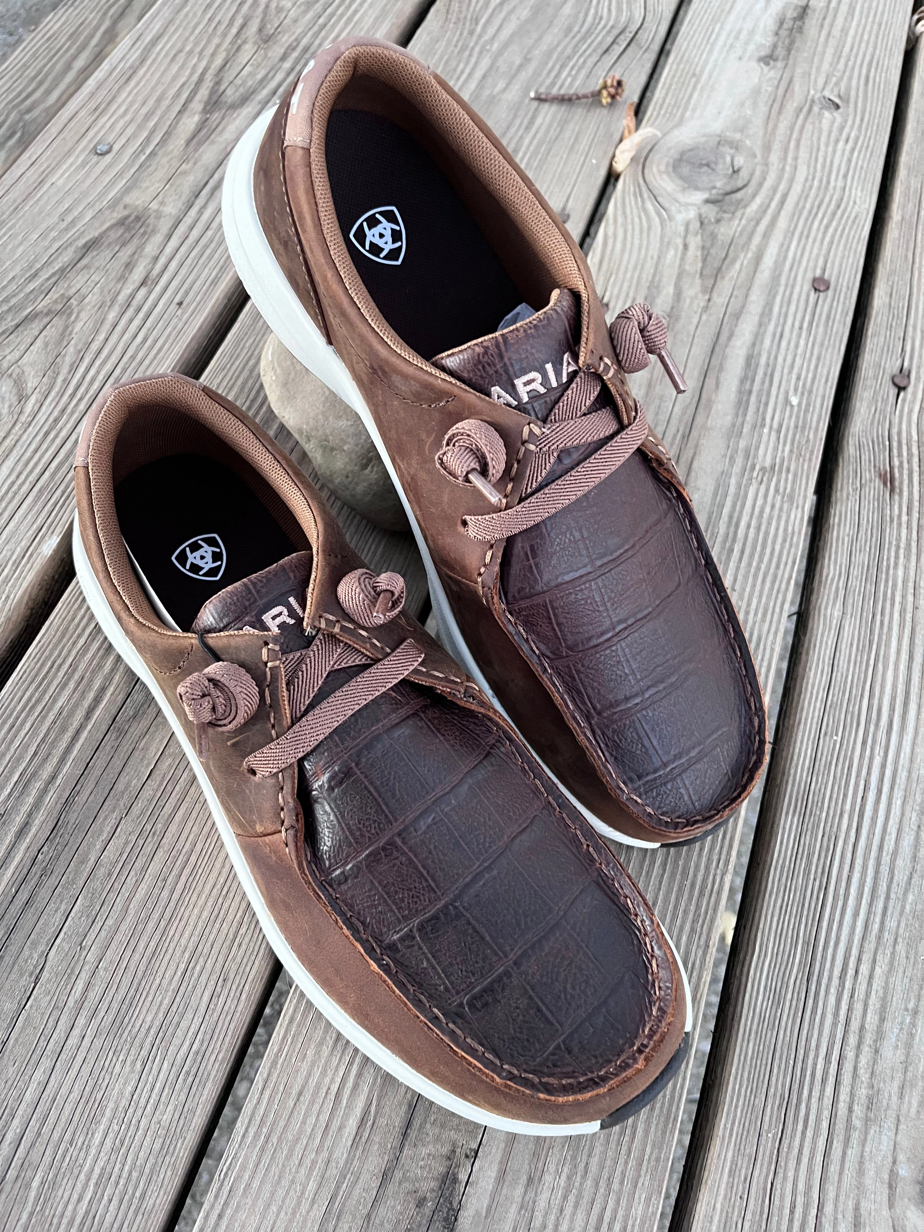 Cactus Cool Trend Hot Ariat Men's Distressed Brown & Dark Tan Crocodile Print Buckeye Casual Shoe 10053759