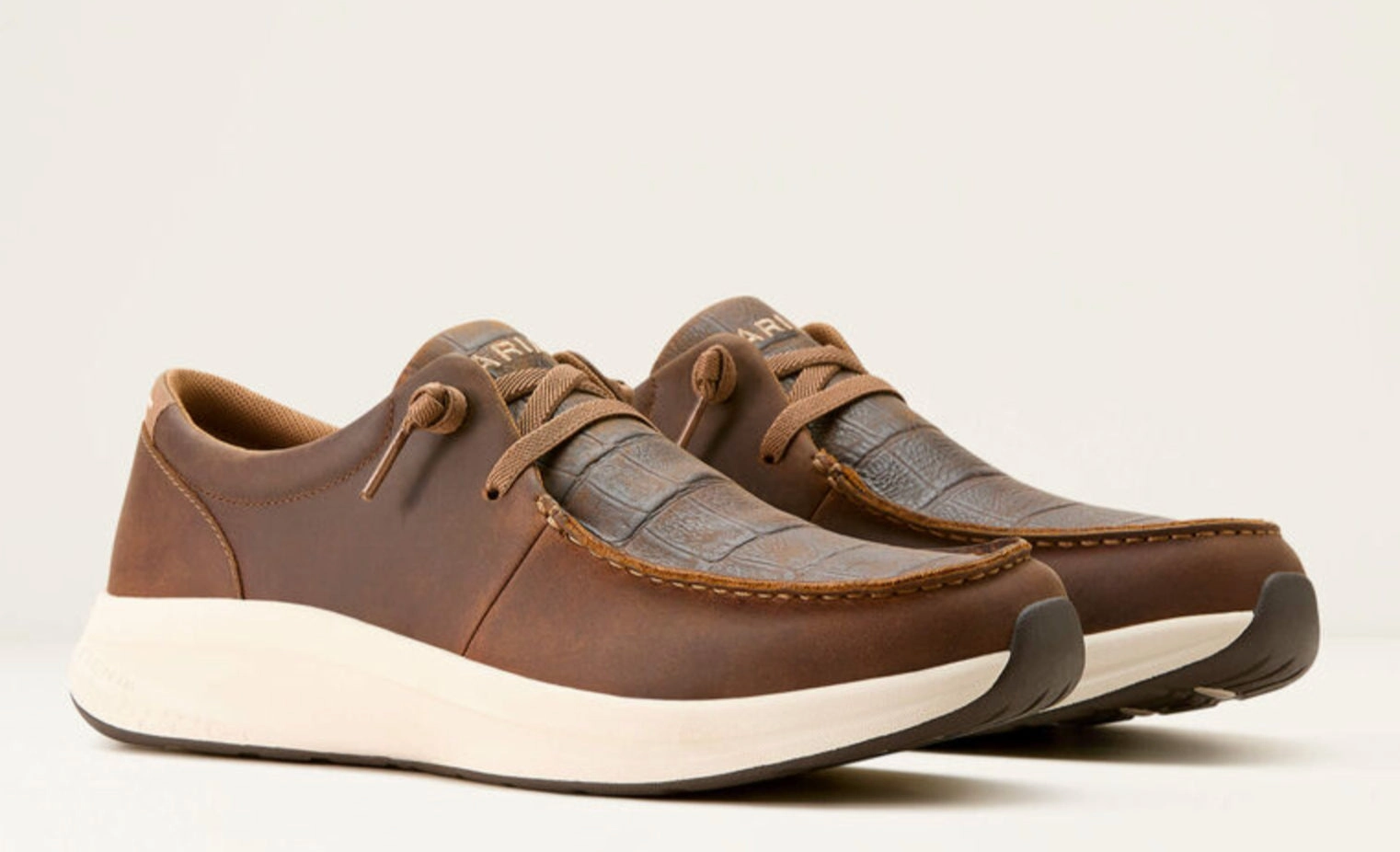 Ariat Men's Distressed Brown & Dark Tan Crocodile Print Buckeye Casual Shoe 10053759 Easy   To   Wear