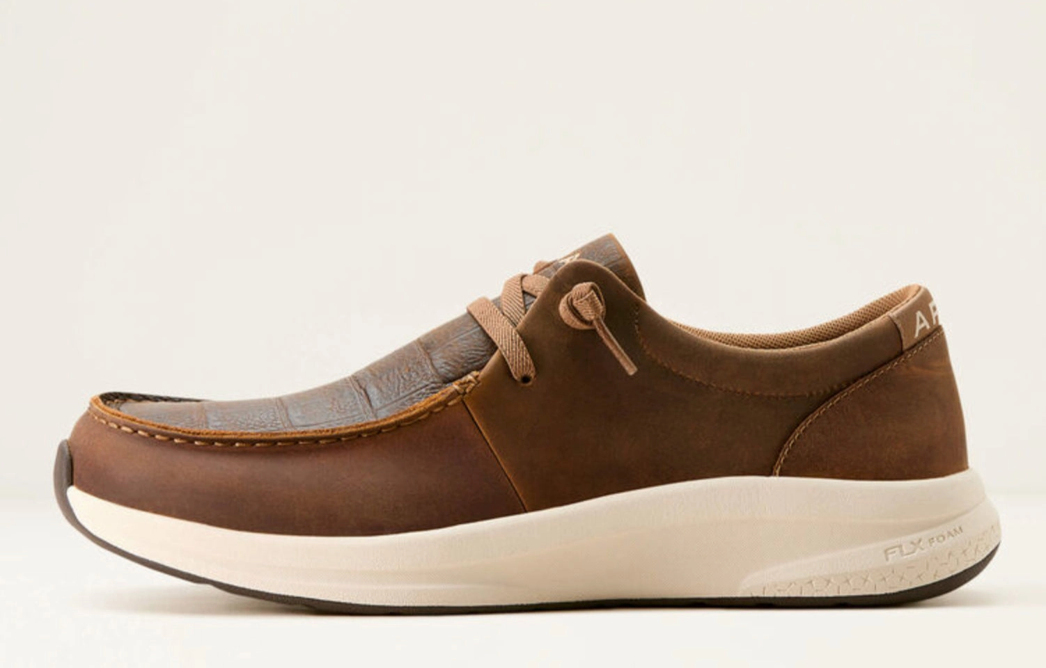 Comfortable Design Black Edge Ariat Men's Distressed Brown & Dark Tan Crocodile Print Buckeye Casual Shoe 10053759