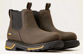 Storm Proof Ariat Men's Iron Coffee Brown Leather Big Rig Chelsea Waterproof Work Boot 10042545