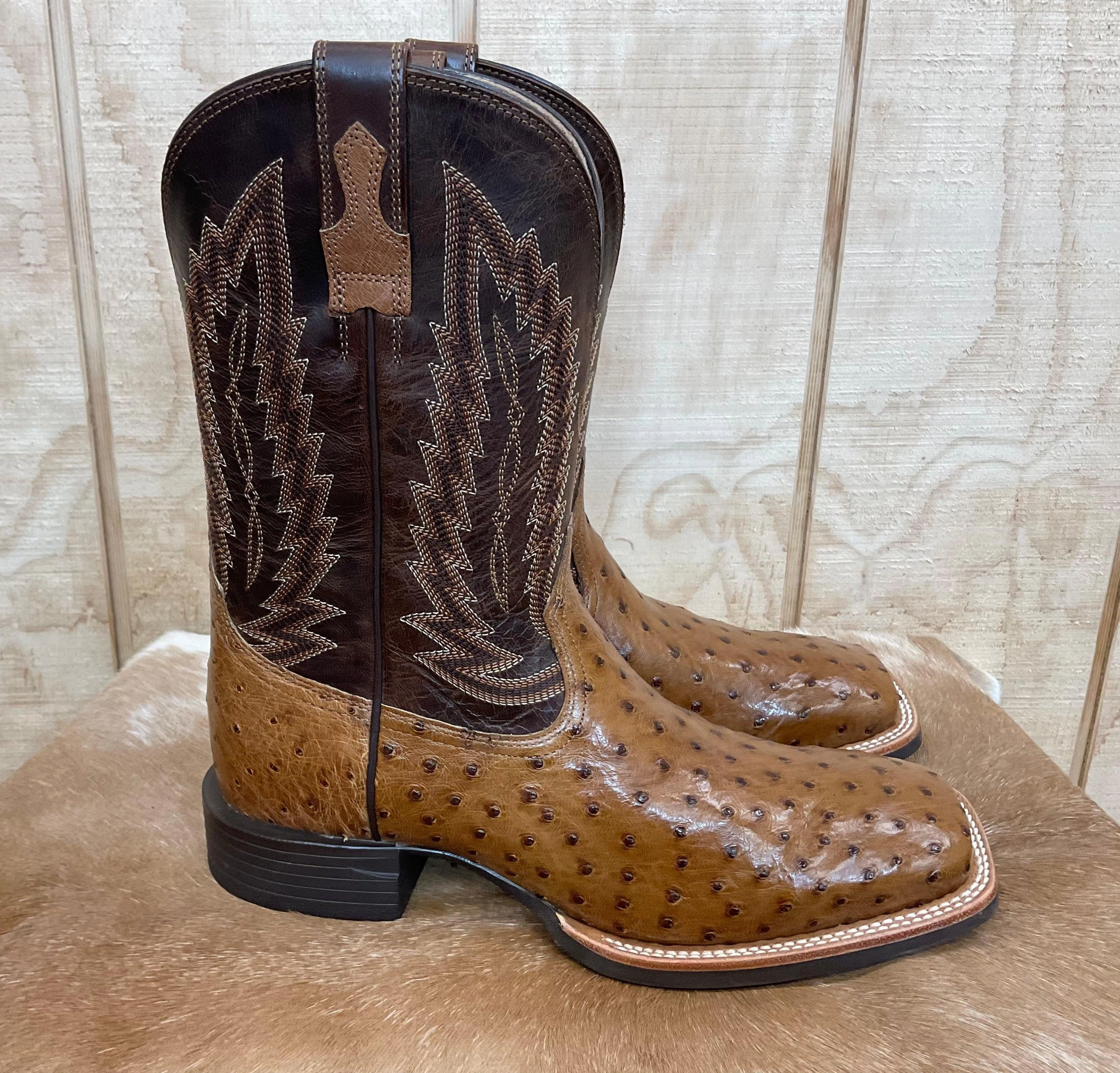 Weekend Adventure Ariat Men's Quantum Full Quill Ostrich Square Toe Cowboy Boots 10040281