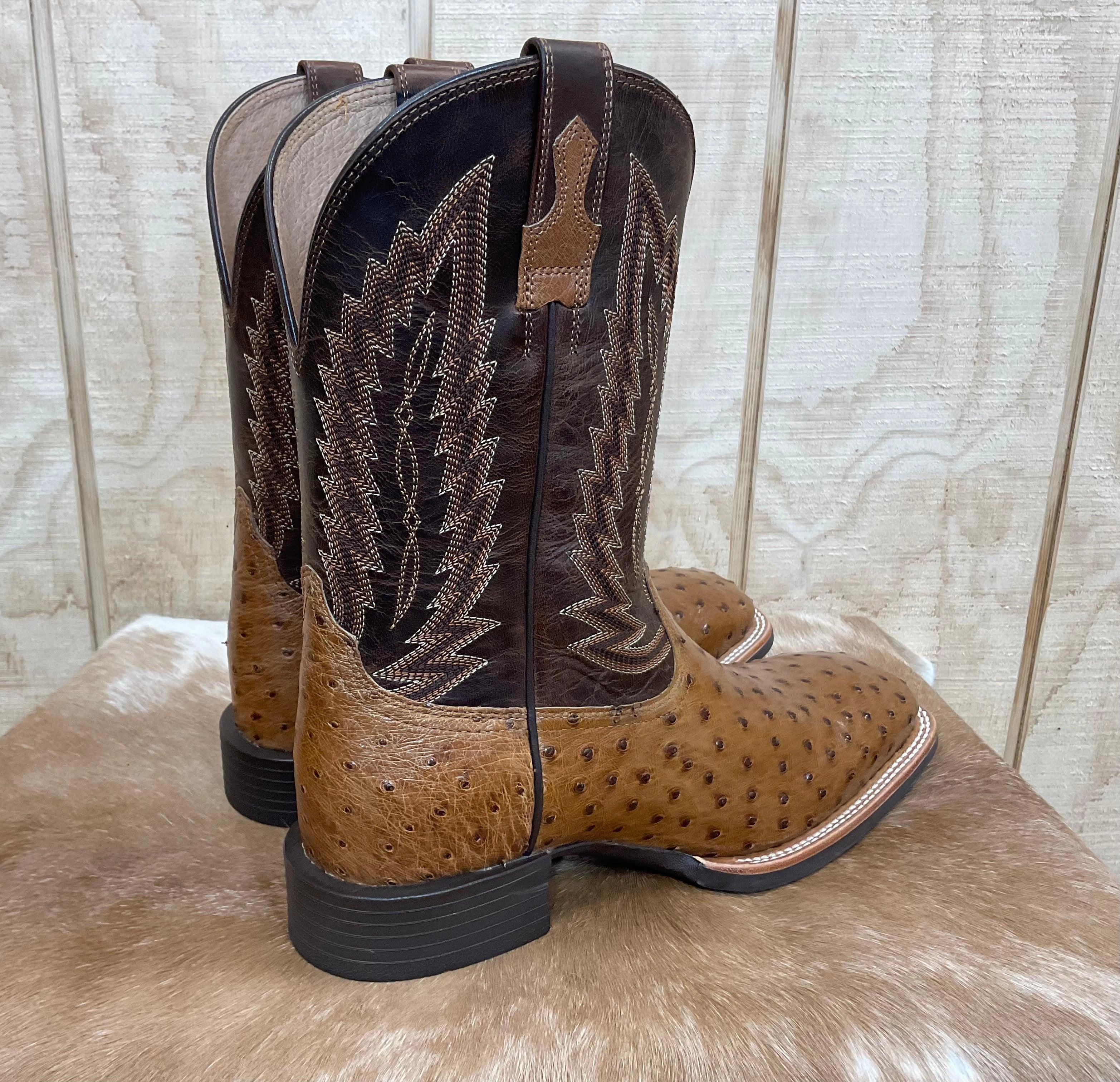 Weekend Escape Ariat Men's Quantum Full Quill Ostrich Square Toe Cowboy Boots 10040281