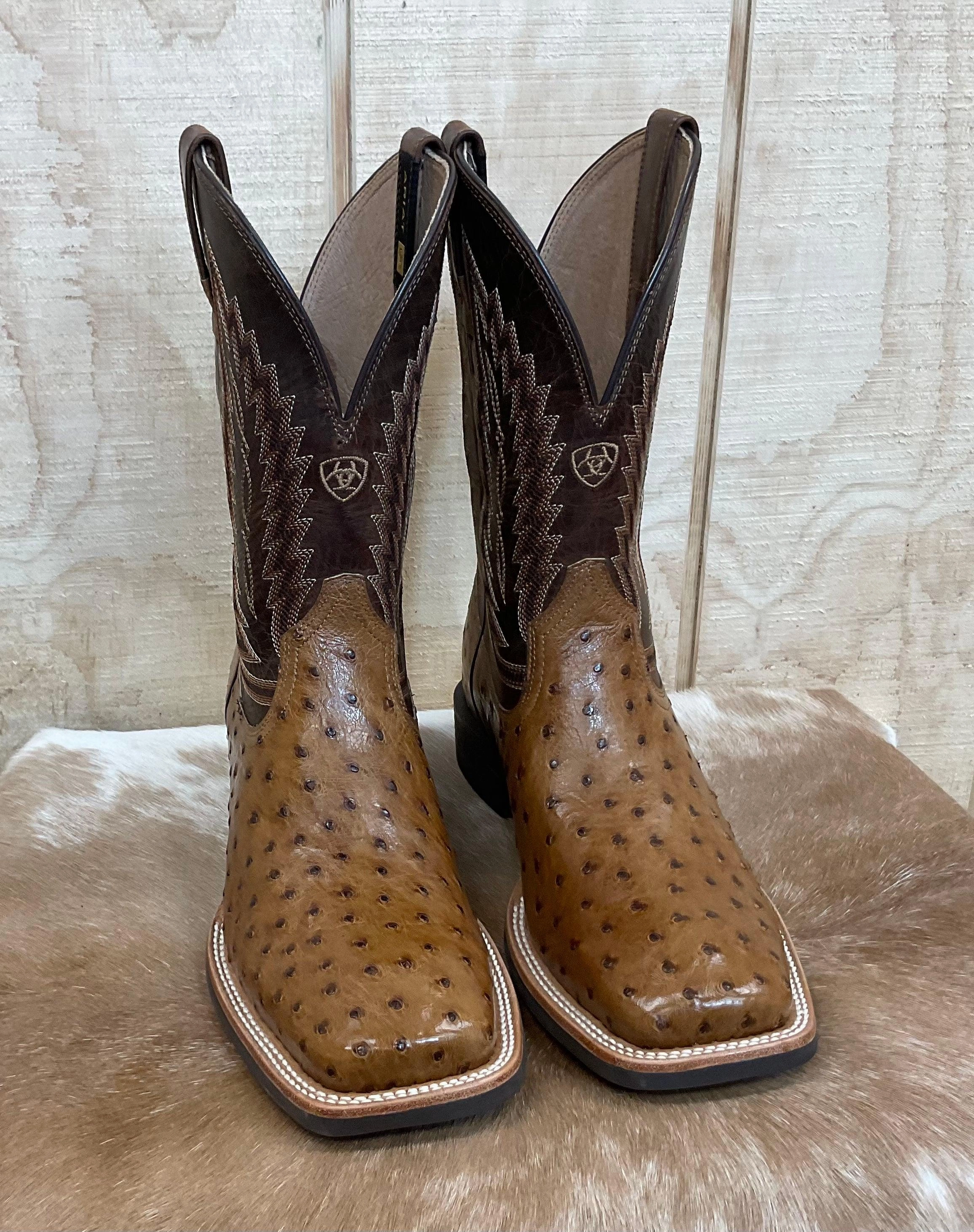 Everyday Wear Ariat Men's Quantum Full Quill Ostrich Square Toe Cowboy Boots 10040281