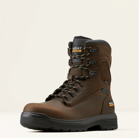 Ariat Men's Rich Brown Turbo 8" H2O Waterproof Carbon Toe Lace Up Work Boots 10050823 ski trip Lace Up