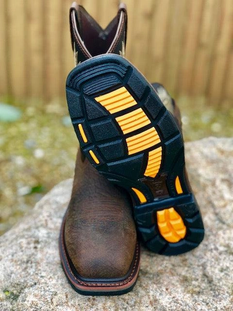 Ariat Men's Workhog Bruin Brown & Black Top Waterproof Composite Toe Western Work Boots 10017420 Breathable fabric