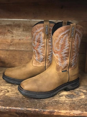 Water Resistant Ariat Men's Workhog XT Brown Waterproof Square Toe Work Boots 10031474