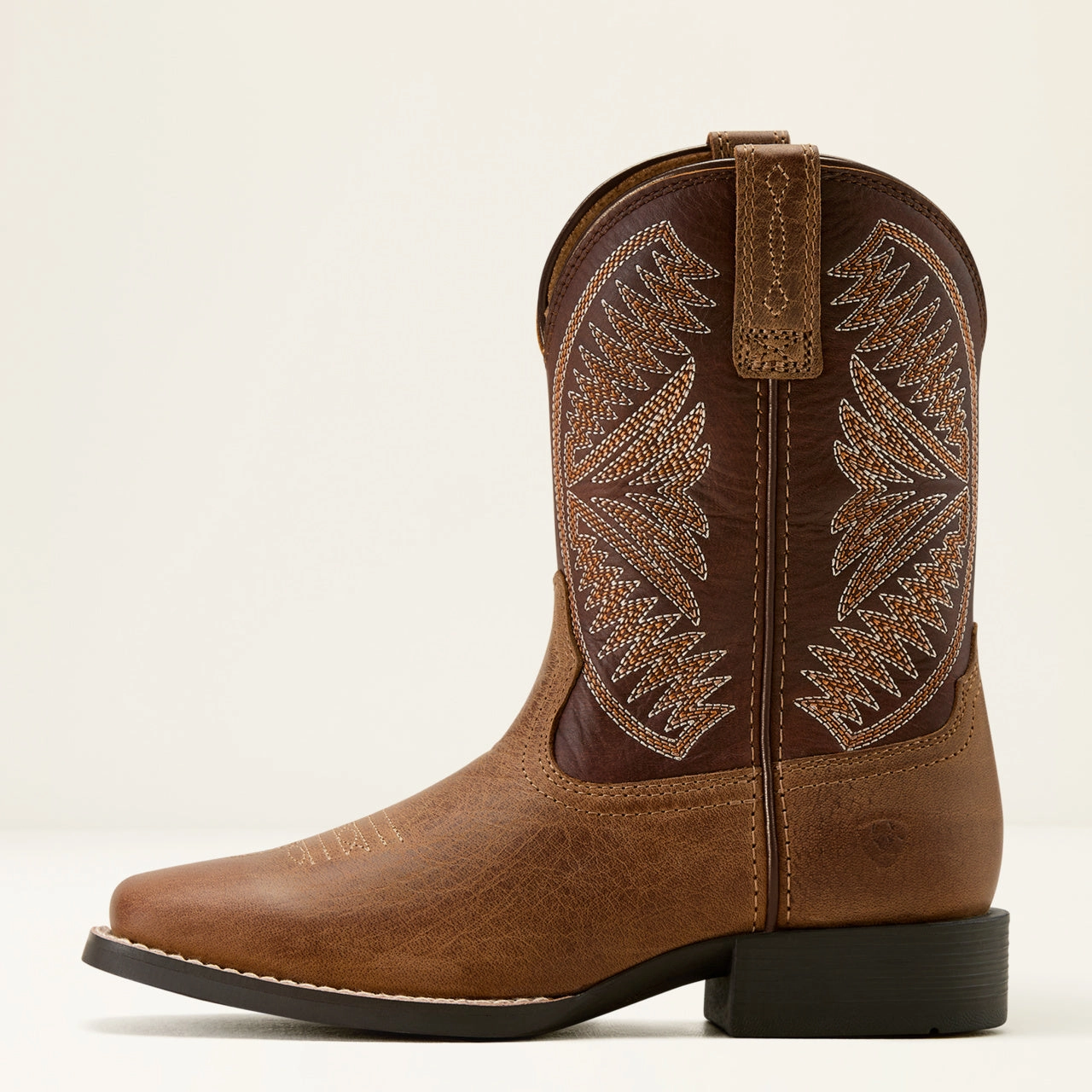 Heavy Grip Flexibility Design Ariat Toddler/Childrens/Youth Pearl/Chocolate Brown Ruidoso Square Toe Western Cowboy Boots 10061136