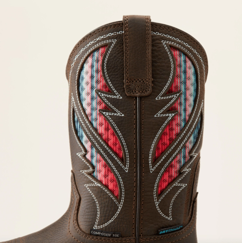 Ariat Women's Anthem Brown Serape VentTEK Waterproof Composite Toe Western Work Boot 10050827 Metatarsal Guard Resilient Construction