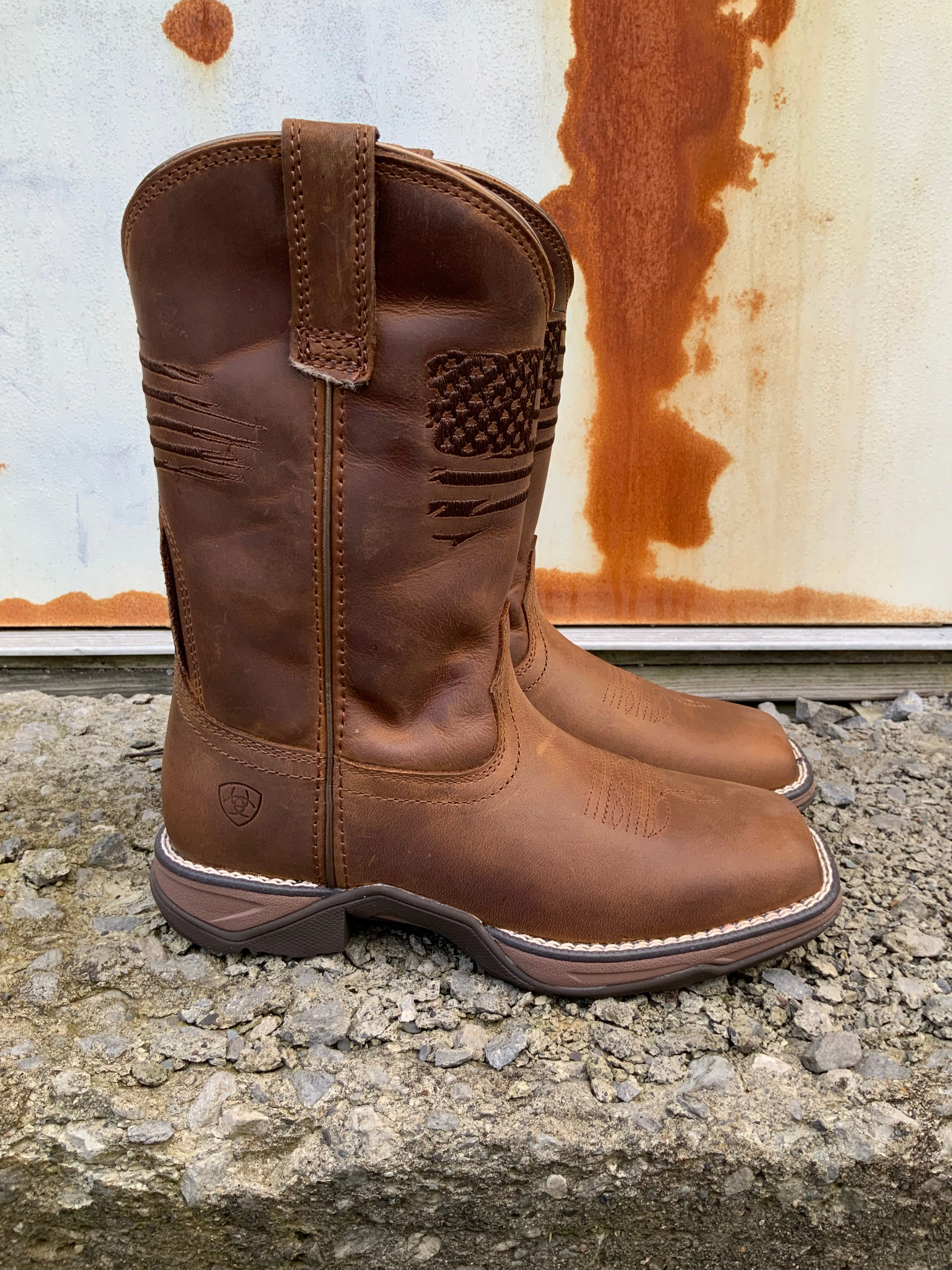 Ariat Women's Anthem Patriot Square Toe Cowgirl Boots 10040271 Comfy Cushion Construction Grade