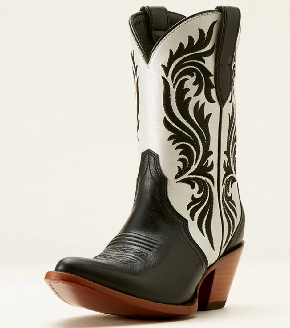 Ariat Women's Antonia Ink Well & Bright Pearl Western Cowgirl Boots 10053789 Running Comfort Knit Top