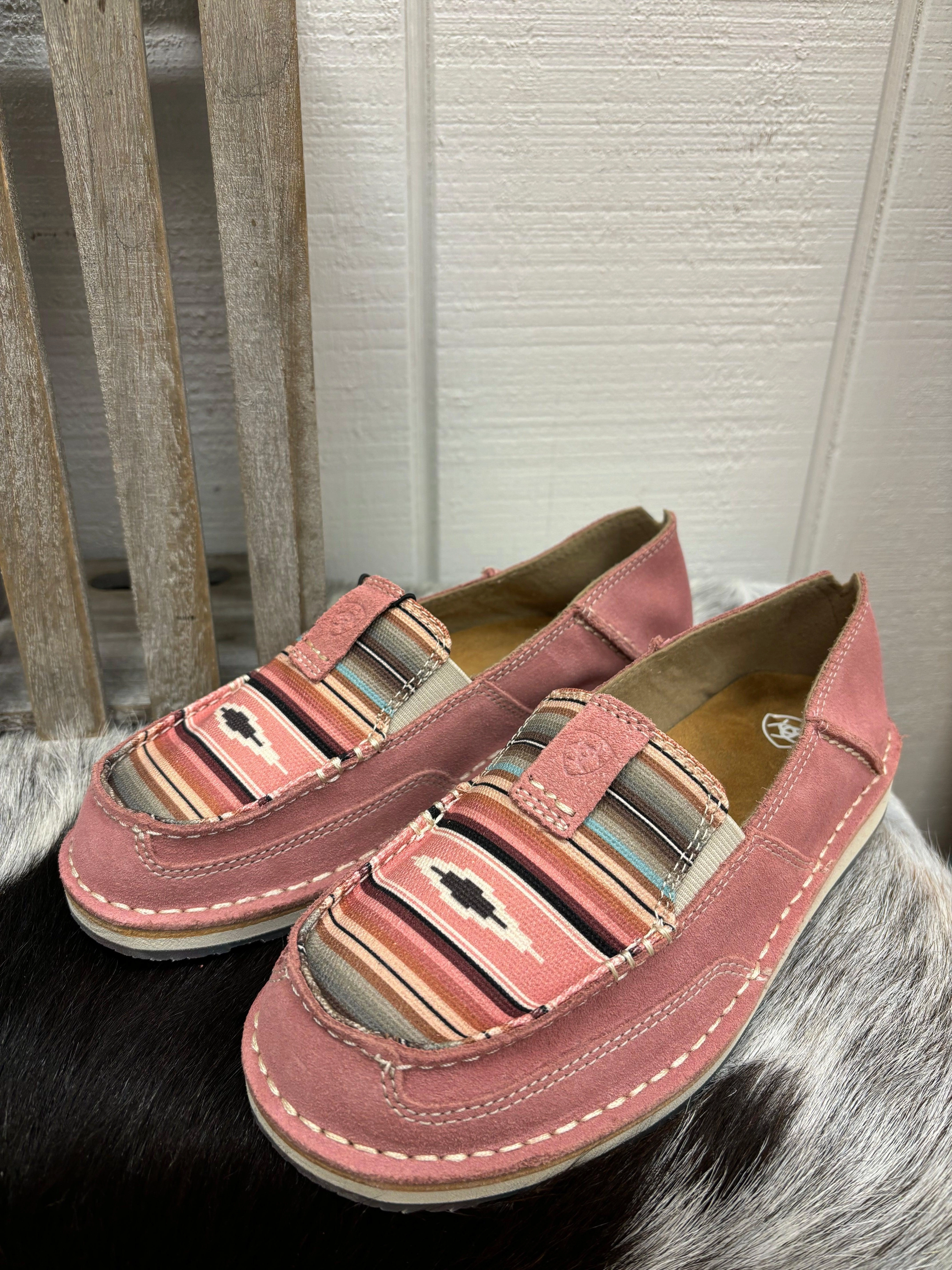 Neo Pop Ariat Women's Azalea Suede & Baby Pink Serape Cruiser Shoes 10050958