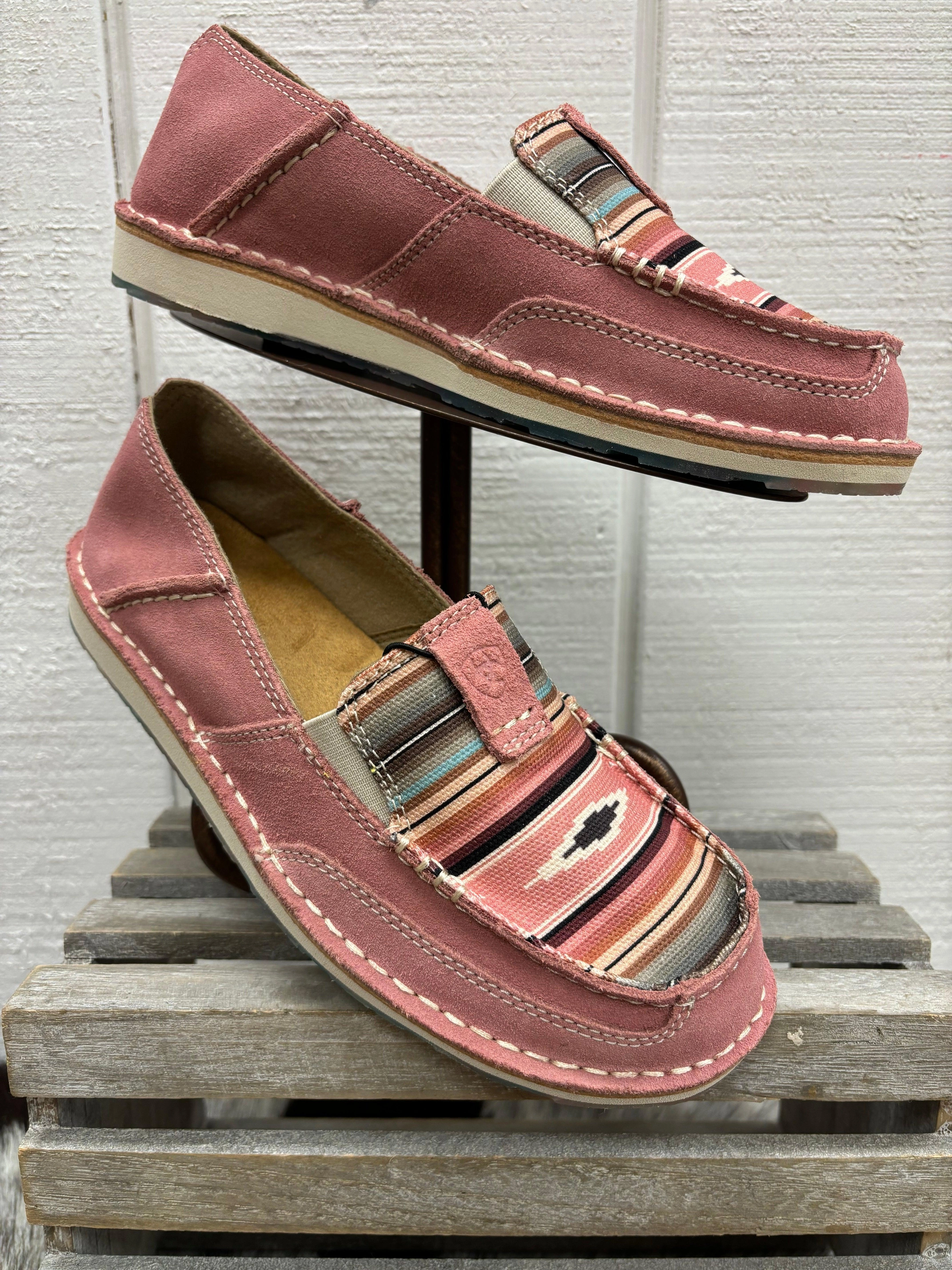 Street Mood Ariat Women's Azalea Suede & Baby Pink Serape Cruiser Shoes 10050958