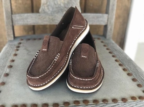 Soft Footwear Ariat Women's Brown Suede Embossed Leather Cruiser Shoes 10031609