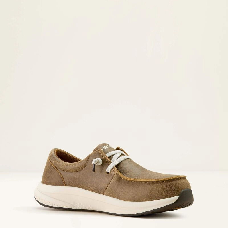 Slip Resistant Ariat Women's Buckeye Brown Bomber Leather Steel Toe Work Shoe 10064035