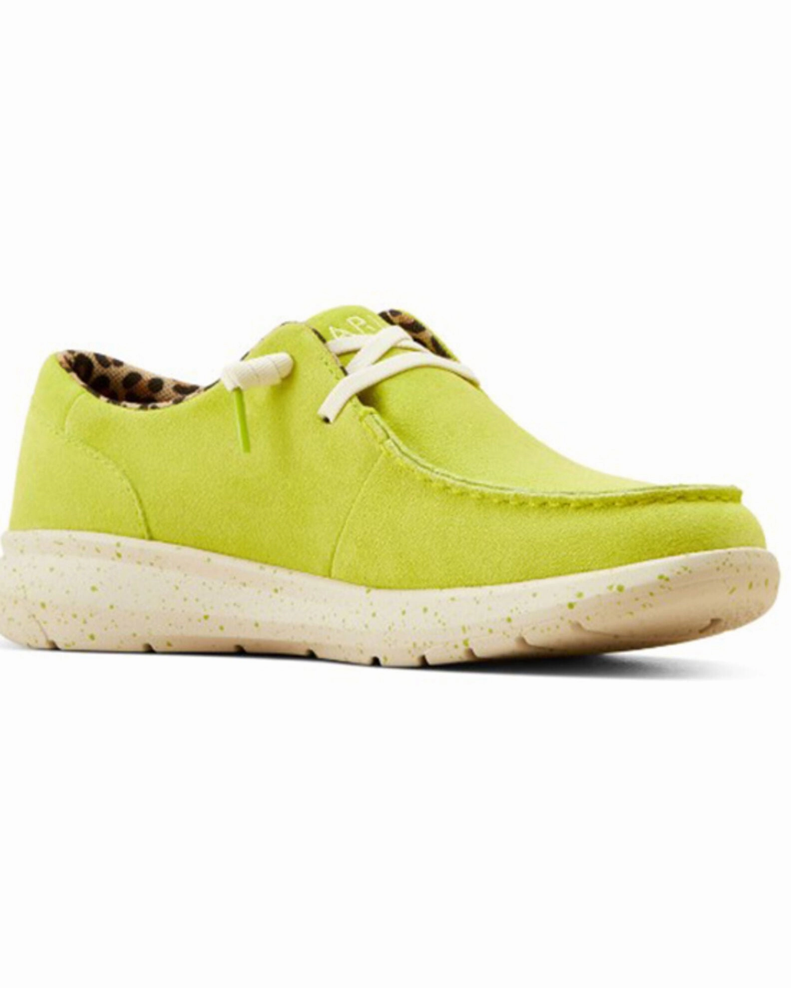 Durable Material Ariat Women's Electric Lime Yellow-Green Hilo Suede Moc Toe Casual Shoes 10050970