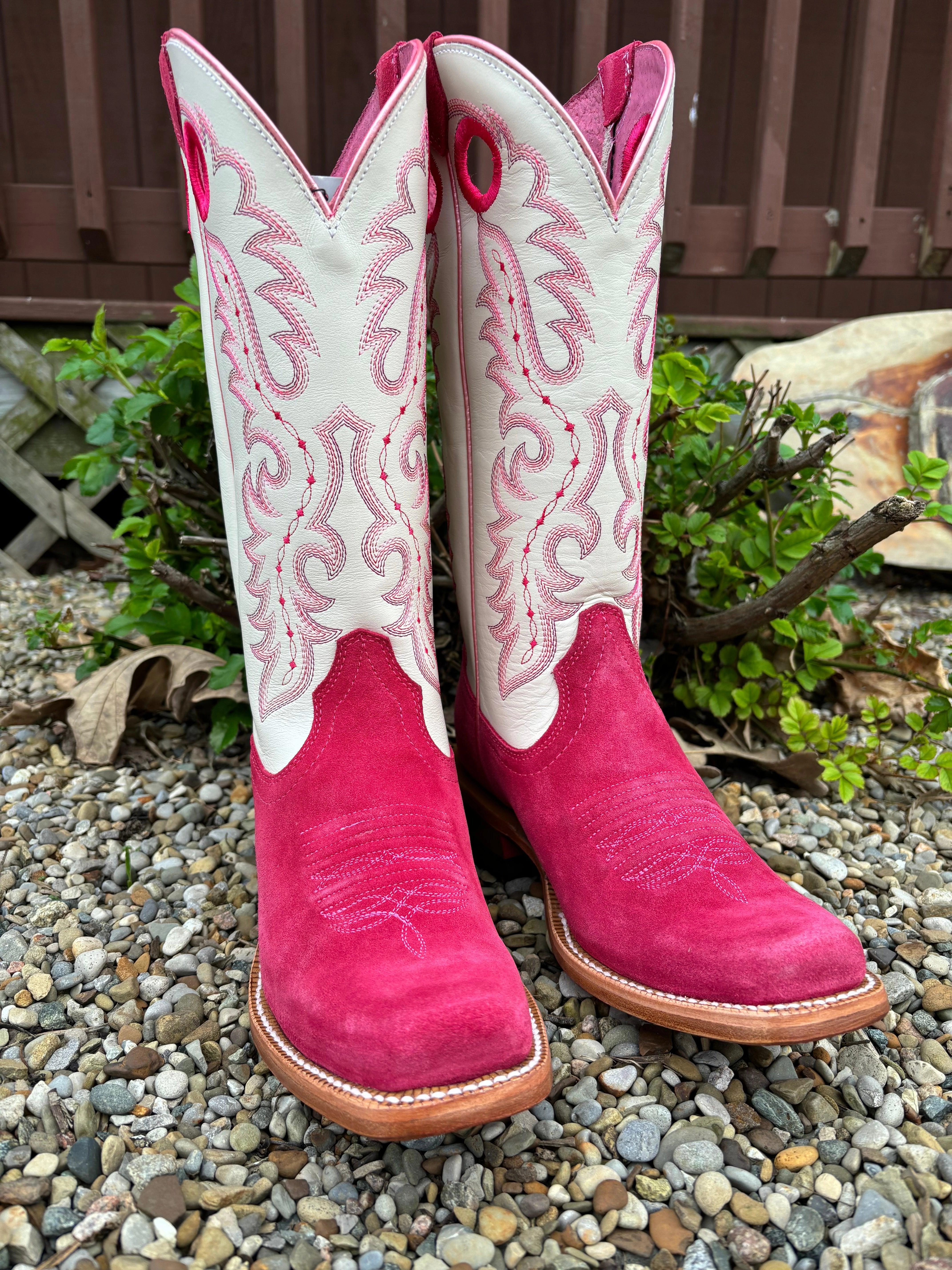 Minimal Look foldable Ariat Women's Futurity Boon Deep Azalea & Blanco Roughout Western Cowgirl Boots 10051040