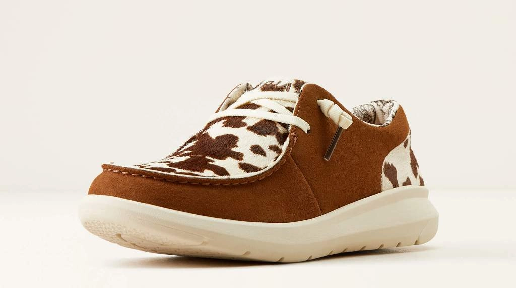 Ariat Women's  Ginger Suede Hair-On Hilo Moc Toe Casual Shoes 10050973 Virtual Step Secure