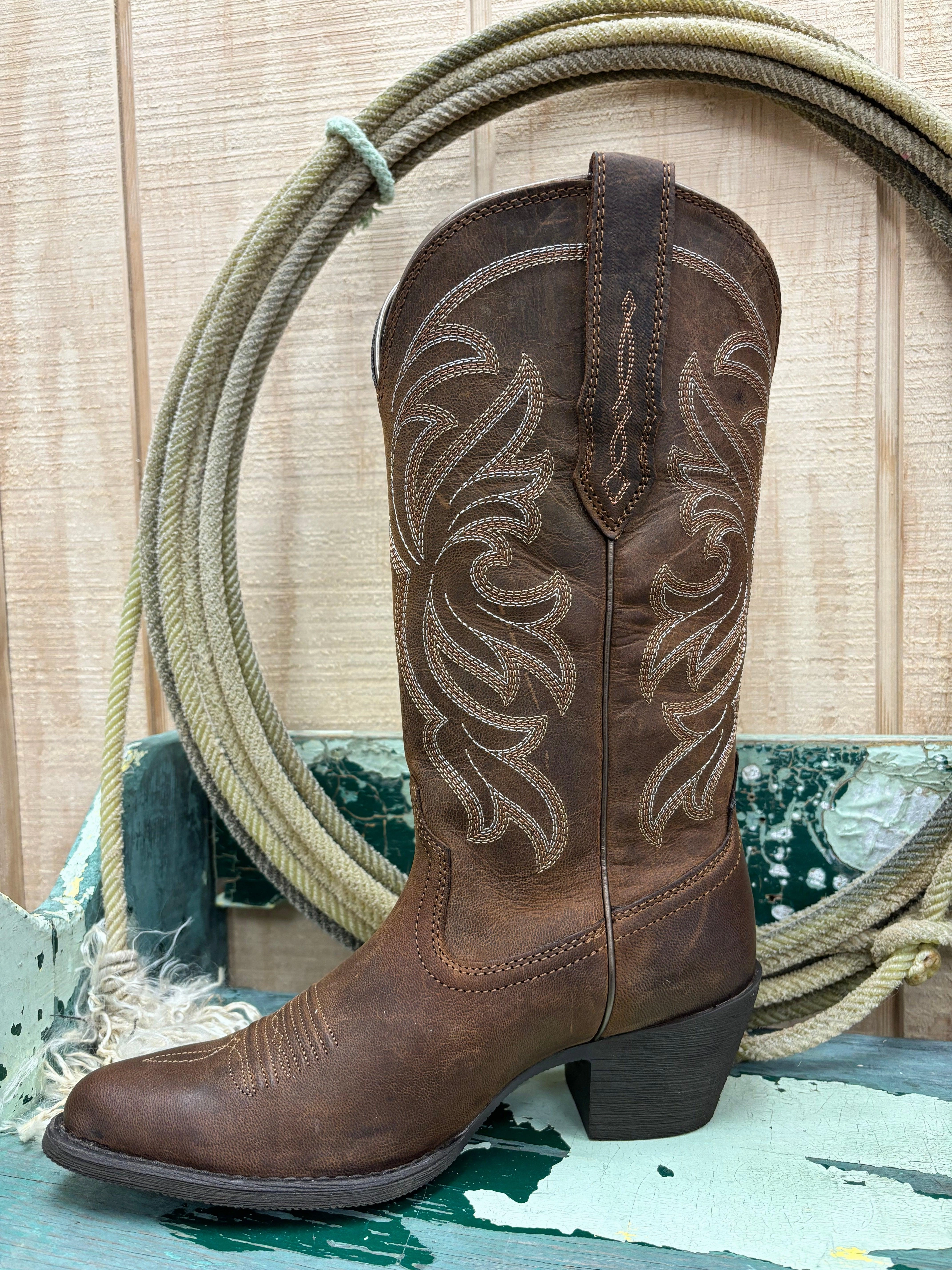 hiking adventure Comfortable Shank Ariat Women's Heritage Sassy Brown Stretchfit  J Toe Western Cowgirl Boots 10051051