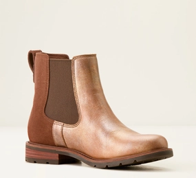 Ariat Women's Metallic Brown & Polo Wexford Lug Chelsea Bootie 10053727 Rugged Function
