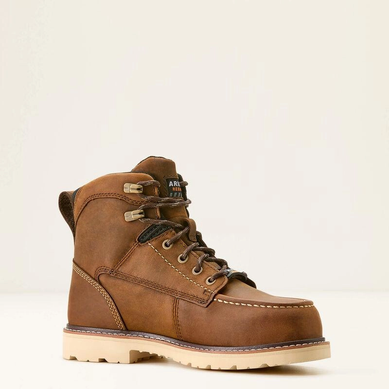 Work Ready Odor Control Shoes Ariat Women's Rebar Distressed Brown Lift Waterproof Composite Toe Work Boot 10053821