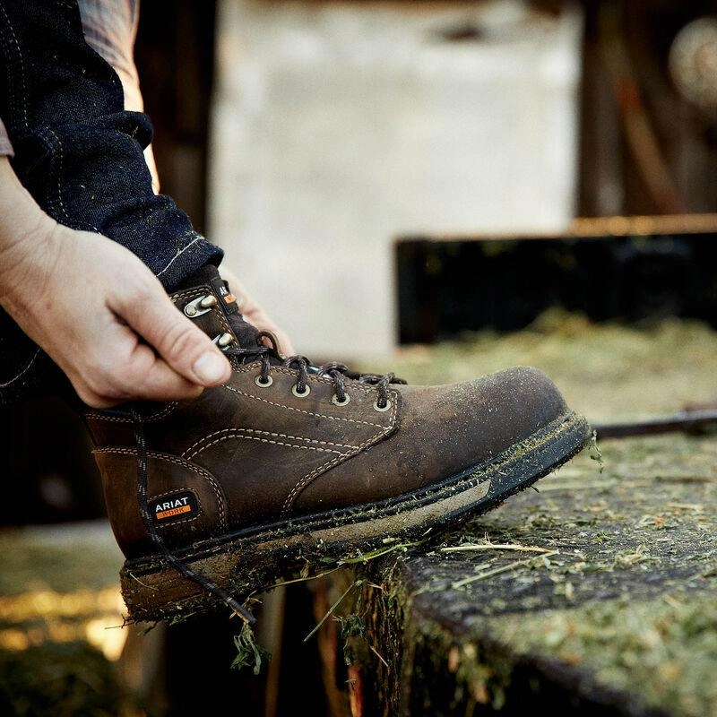 Protective Cushion Shoes Ariat Women's Riveter 6"CSA Waterproof Puncture Resistant Composite Toe Work Boot 10035773