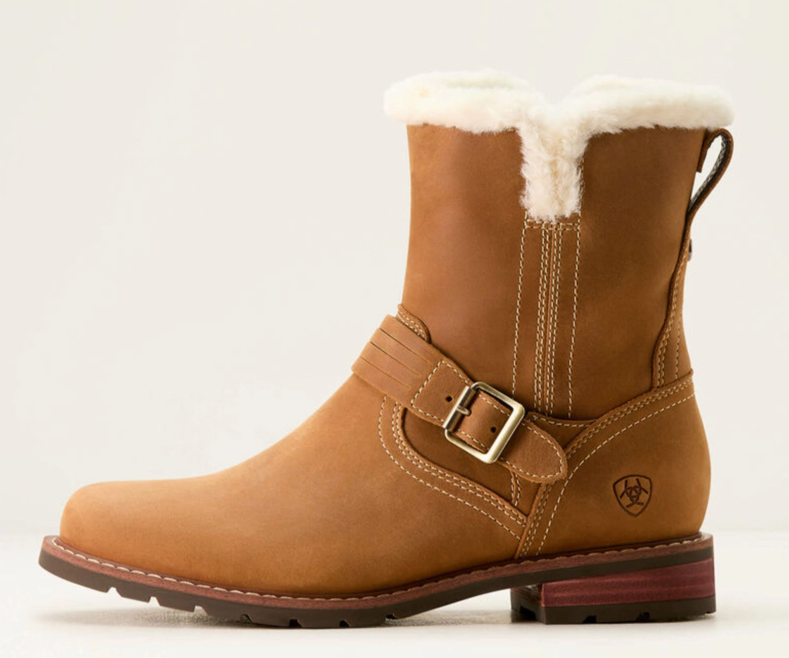 Ariat Women's Savannah Carmel Tan Sherpa Waterproof Boot 10053768 Biker Tough ground grip