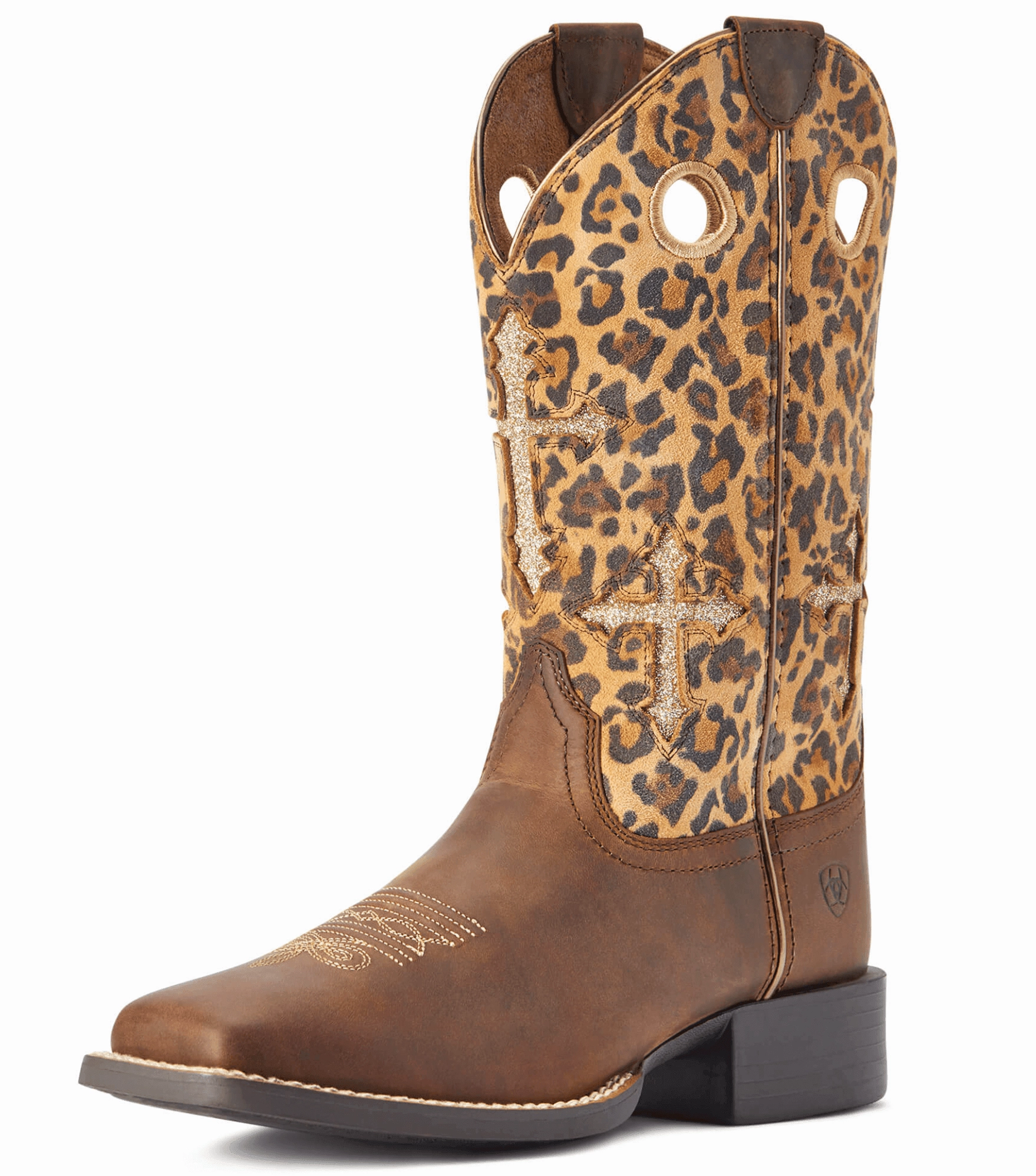 Ariat Womens Round Up Crossroads Distressed Tan Western Cowgirl Boot 10042384 Sleek Style