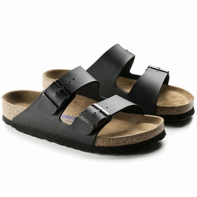 Arizona | Soft Footbed | Birko-Flor | Black Sporty Sandals