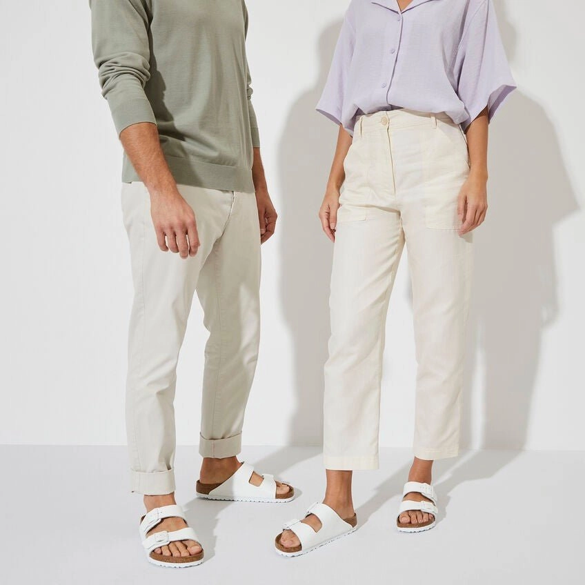 Open Toe Casual Shoes Arizona | Soft Footbed | Leather | White