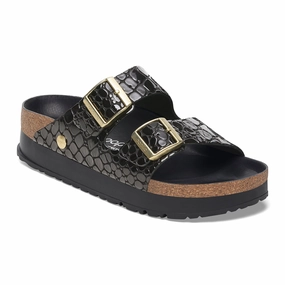 Trendy Footwear for Men Arizona Platform | Patent | Black Croc