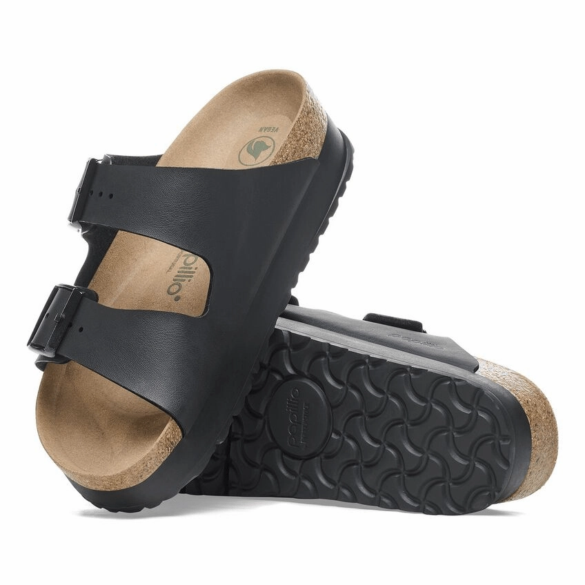 Arizona Platform | Vegan | Birko-Flor | Black Slip-On Comfort
