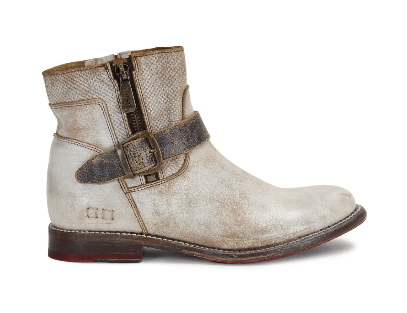 Elastic Sides Trendsetting Style Bed Stu Women's Becca Nectar Lux Rustic White Leather Ankle Boots F321118 NTBK