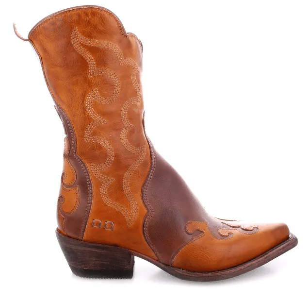 Breathable Interior Bed Stu Women's Deuce Pecan Almond Rustic Snip Toe Fashion Cowgirl Boot F328041-PARS