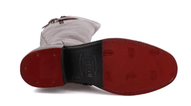 Milan Shine Thermal Barrier Bed Stu Women's Kathleen Icicle Rustic Grey Leather Tall Fashion Boots F393027-ICRS