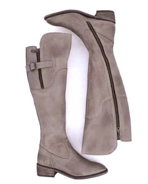 Bed Stu Women's Kathleen Icicle Rustic Grey Leather Tall Fashion Boots F393027-ICRS Ski Resort Visitor Hiking Trail