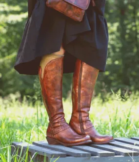 Bed Stu Women's Takoma Rowan Teak Brown Leather Tall Boots F393130-RWTKM Anti-Fatigue Neutral Tone