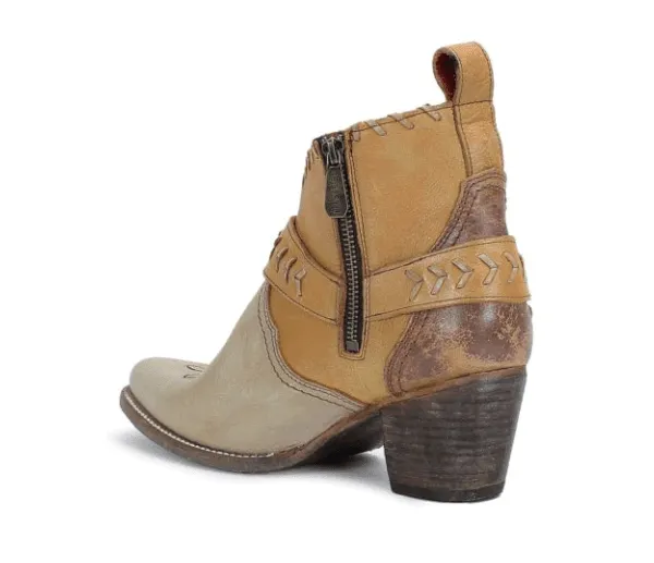 Elasticated Bed Stu Women's Tania Cafe Latte Lux Leather Shortie Ankle Boots F392019-CTLX