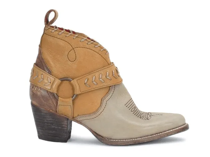 Bed Stu Women's Tania Cafe Latte Lux Leather Shortie Ankle Boots F392019-CTLX Comfortable Tongue