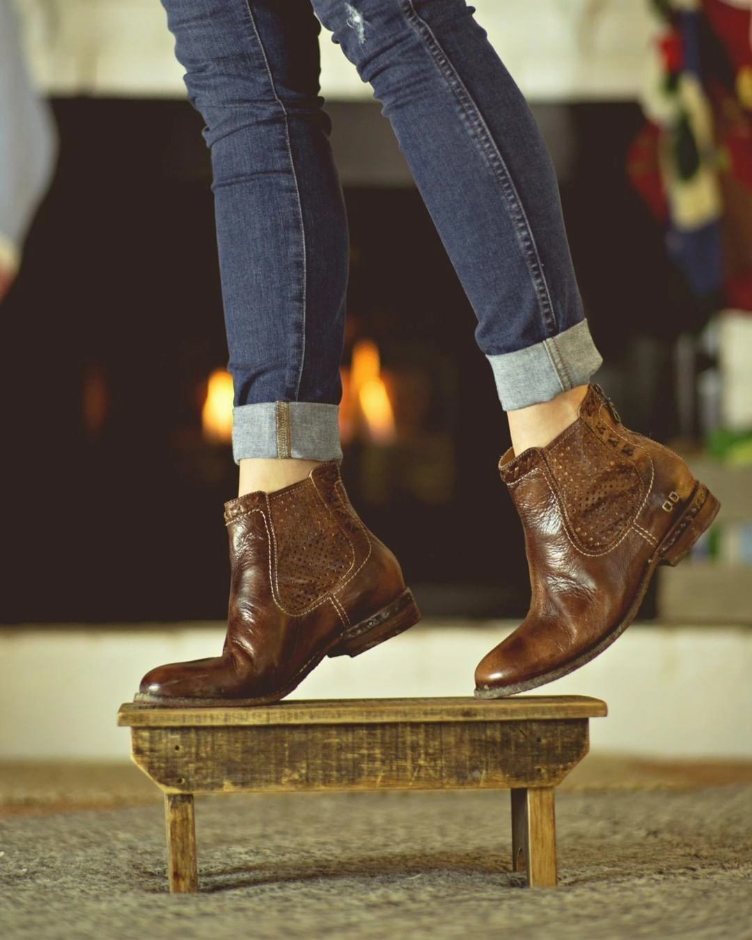 Bed Stu Women's Baylene Teak Driftwood Leather Ankle Bootie F321148 Odor Resistant Classic Line