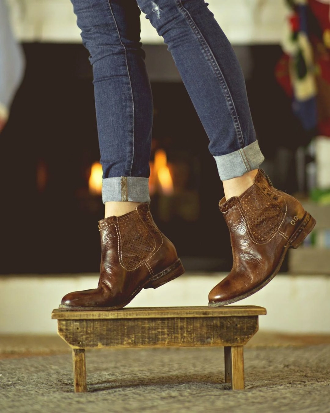 Bed Stu Women's Baylene Teak Driftwood Leather Ankle Bootie F321148 Odor Resistant Classic Line