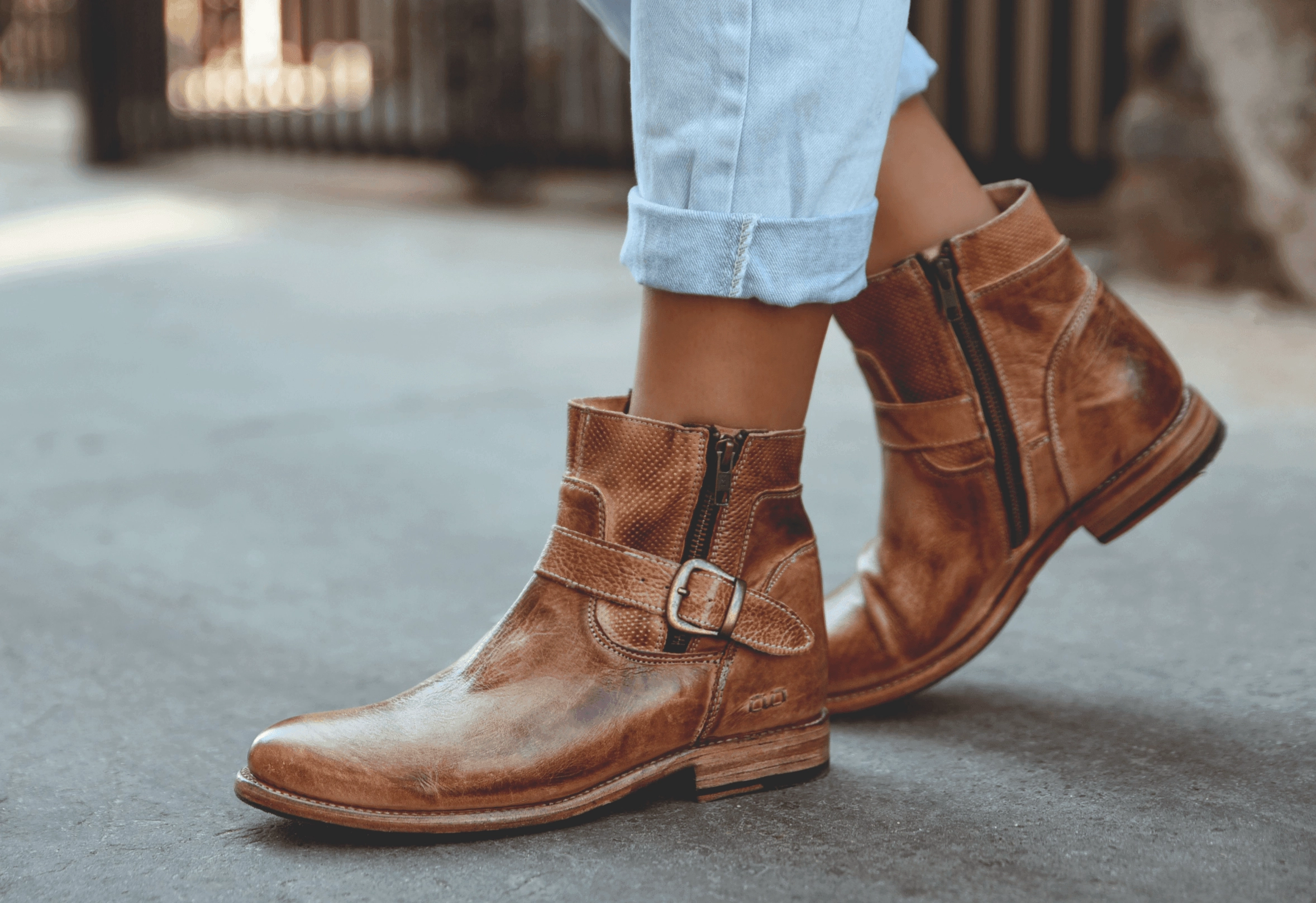 Flexible Upper Bed Stu Women's Becca Tan Rustic Leather Ankle Boots F321118