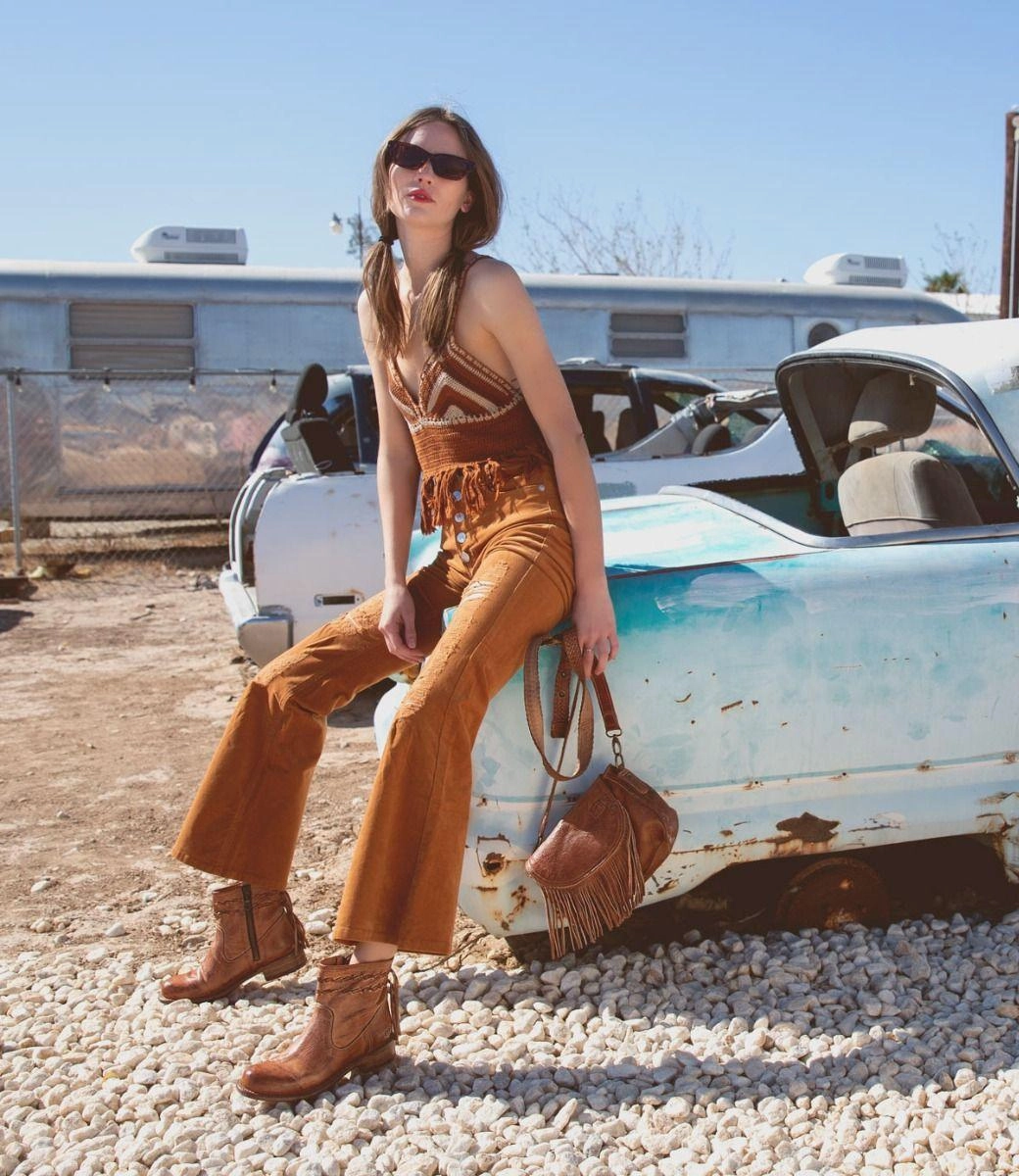 Premium Support Bed Stu Women's Craven Tan Dip Dye Leather Ankle Boots F311010