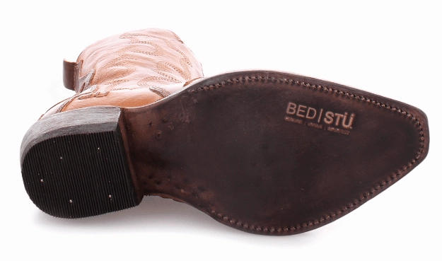 Bed Stu Women's Deuce Pecan Almond Rustic Snip Toe Fashion Cowgirl Boot F328041-PARS Easy Care