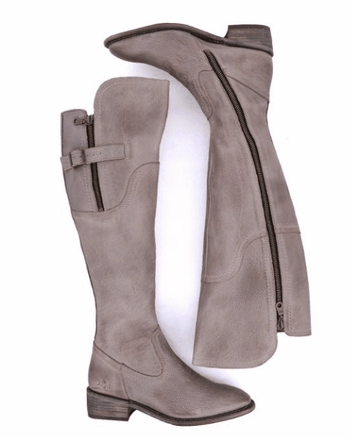 Bed Stu Women's Kathleen Icicle Rustic Grey Leather Tall Fashion Boots F393027-ICRS Ski Resort Visitor Hiking Trail